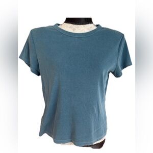 Old Navy Ribbed Snug Tee in Teal Blue XL